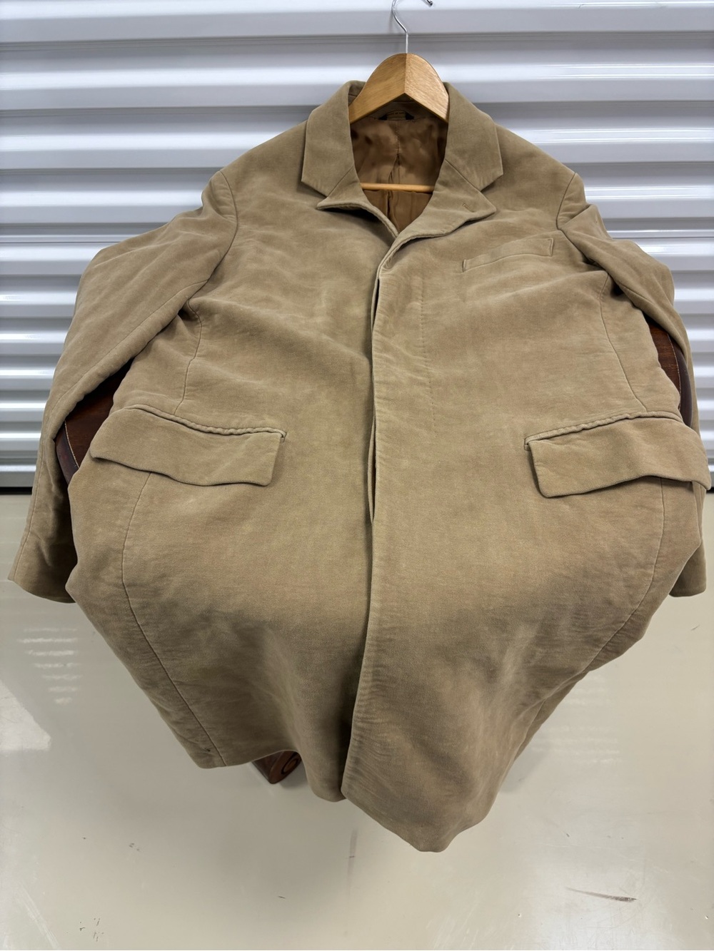 Banana Republic Men's Suede-Look Trench Coat in Tan